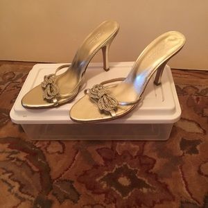 Patricia Ancaldi Gold High Heel Sandals